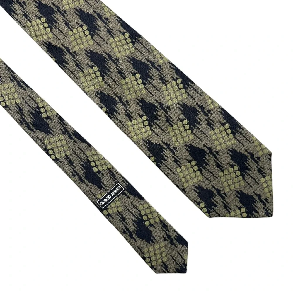 Giorgio Armani Cravatte Silk Necktie Mens 57.5x3.5 Blue Abstract Tie Italy